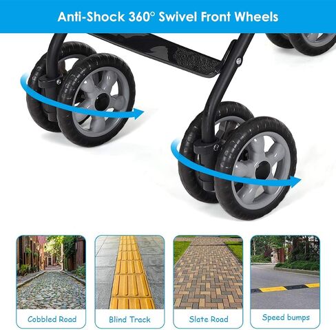 BABY JOY Lightweight Stroller, Compact Travel Stroller, Infant Stroller w/Adjustable Backrest & Canopy, Cup Holder, Storage Basket, 5-Point Harness, Easy Fold, Umbrella Stroller for Toddler, Black in Kuwait
