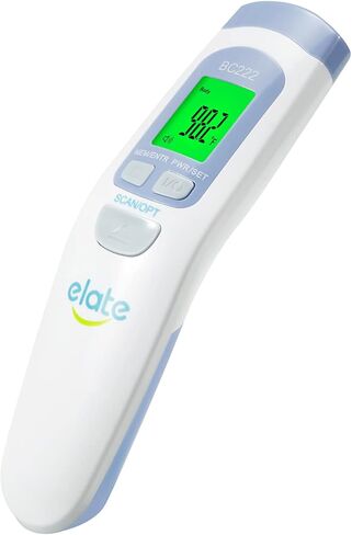 Elate عدم الاتصال/لا لمس ميزان الحرارة الرقمي للجبهة للبالغين والأطفال والرضع. مقياس حرارة زمني دقيق للمستشفى من الدرجة الطبية بدون لمس، معتمد من FSA HSA، الصفاء in Kuwait