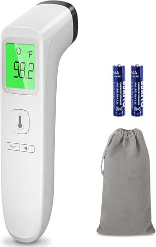 Forehead Thermometer for Adults and Kids, Non-Contact Infrared Thermometer Accurate Instant Baby Thermometer with Fever Alarm, Silent Mode, Digital Thermometer for Whole Family, Objects in Kuwait