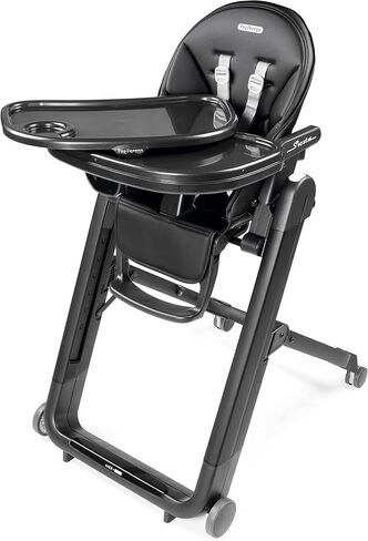 PEG Siesta, Grow With Baby Folding High Chair & Recliner, Ice (Grey) | Height Adjustable, Quick Clean & Easy Push Wheels For Babies & Toddlers, Made in Italy in Kuwait