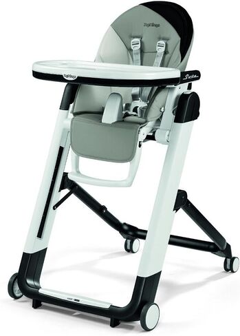 PEG Siesta, Grow With Baby Folding High Chair & Recliner, Ice (Grey) | Height Adjustable, Quick Clean & Easy Push Wheels For Babies & Toddlers, Made in Italy in Kuwait