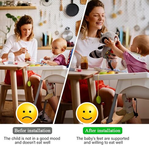 Natural Bamboo High Chair Foot Rest Compatible with IKEA Antilop, Adjustable Height Footrest Non-Slip Baby Highchairs Pedal, High Chair Footstool Highchair Accessories for IKEA Chair in Kuwait