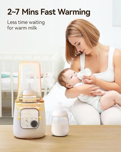 Bottle Warmer, Larex 10 in 1 Multi-Function Fast Baby Bottle Warmer for Breastmilk or Formula, with Fast Warming, Keep Warm, Food Heating, and Steam in Kuwait