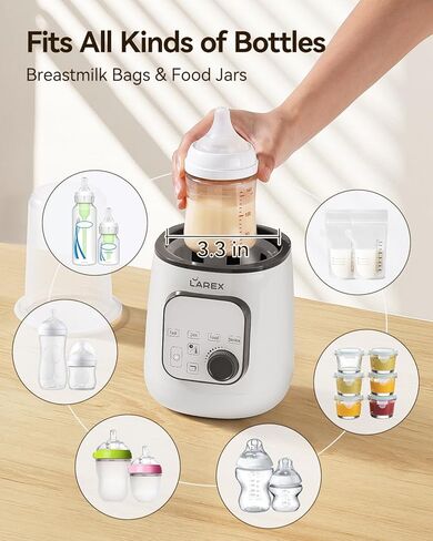 Bottle Warmer, Larex 10 in 1 Multi-Function Fast Baby Bottle Warmer for Breastmilk or Formula, with Fast Warming, Keep Warm, Food Heating, and Steam in Kuwait