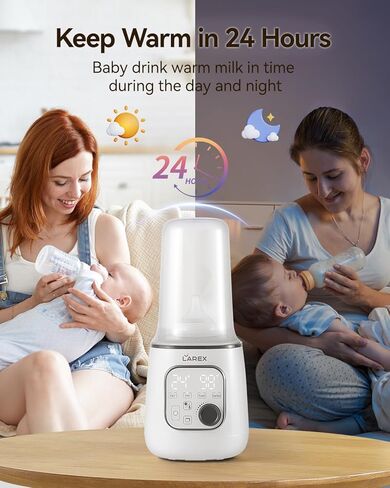 Bottle Warmer, Larex 10 in 1 Multi-Function Fast Baby Bottle Warmer for Breastmilk or Formula, with Fast Warming, Keep Warm, Food Heating, and Steam in Kuwait