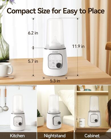 Bottle Warmer, Larex 10 in 1 Multi-Function Fast Baby Bottle Warmer for Breastmilk or Formula, with Fast Warming, Keep Warm, Food Heating, and Steam in Kuwait