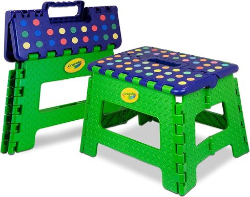 Crayola 9" inch Folding Step Stool (1 Pack), Step Stool for Kids, Toddler Color Learning, Toddler Step Stool, Kitchen Helper Stool for Toddlers, Potty Training Step Stool, Step Stool 300 lb Capacity in Saudi Arabia
