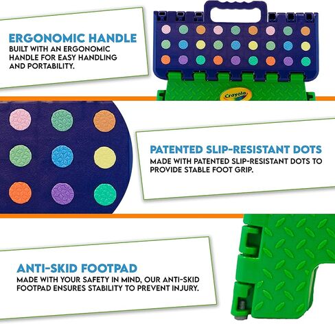 Crayola 9" inch Folding Step Stool (1 Pack), Step Stool for Kids, Toddler Color Learning, Toddler Step Stool, Kitchen Helper Stool for Toddlers, Potty Training Step Stool, Step Stool 300 lb Capacity in Saudi Arabia