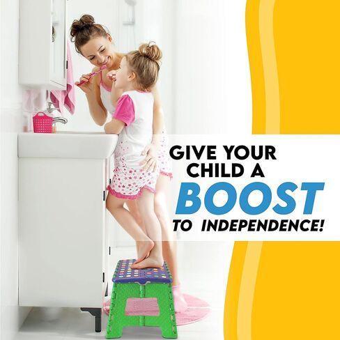 Crayola 9" inch Folding Step Stool (1 Pack), Step Stool for Kids, Toddler Color Learning, Toddler Step Stool, Kitchen Helper Stool for Toddlers, Potty Training Step Stool, Step Stool 300 lb Capacity in Saudi Arabia
