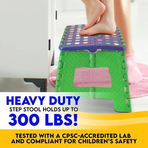 Crayola 9" inch Folding Step Stool (1 Pack), Step Stool for Kids, Toddler Color Learning, Toddler Step Stool, Kitchen Helper Stool for Toddlers, Potty Training Step Stool, Step Stool 300 lb Capacity in Saudi Arabia