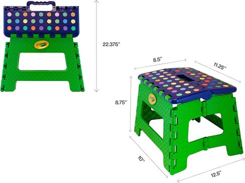 Crayola 9" inch Folding Step Stool (1 Pack), Step Stool for Kids, Toddler Color Learning, Toddler Step Stool, Kitchen Helper Stool for Toddlers, Potty Training Step Stool, Step Stool 300 lb Capacity in Saudi Arabia
