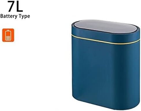 Garbage Can Trash Can Bin Smart Sensor Trash Can Electronic Automatic Household Bathroom Toilet Waterproof Narrow Seam Storage Bucket Smart Home Trash Bin Trash Bin Waste Bin Waste Basket ( Color : Bl in Saudi Arabia