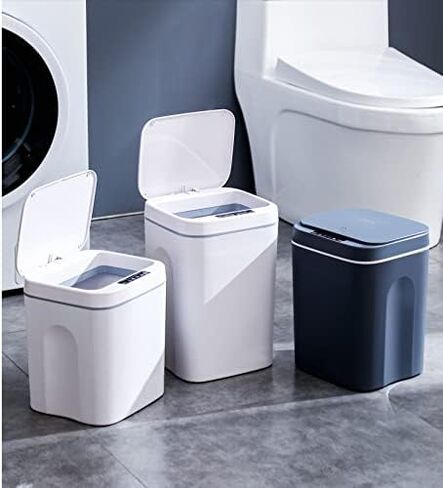 Garbage Can Trash Can Bin Smart Sensor Trash Can Electronic Automatic Household Bathroom Toilet Waterproof Narrow Seam Storage Bucket Smart Home Trash Bin Trash Bin Waste Bin Waste Basket ( Color : Bl in Saudi Arabia