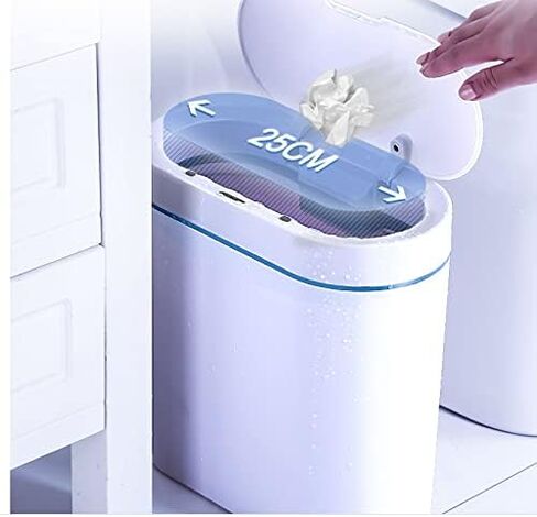 Garbage Can Trash Can Bin Smart Sensor Trash Can Electronic Automatic Household Bathroom Toilet Waterproof Narrow Seam Storage Bucket Smart Home Trash Bin Trash Bin Waste Bin Waste Basket ( Color : Bl in Saudi Arabia