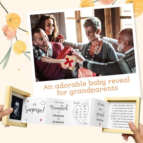 97 Decor Grandparents Baby Announcement Gifts - Pregnancy Announcement for Grandparents - Pregnancy Reveal Grandparents Ideas, New Baby Announcement Surprise, Sonogram Picture Wooden Keepsake Box Gift in Saudi Arabia