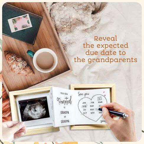 97 Decor Grandparents Baby Announcement Gifts - Pregnancy Announcement for Grandparents - Pregnancy Reveal Grandparents Ideas, New Baby Announcement Surprise, Sonogram Picture Wooden Keepsake Box Gift in Saudi Arabia