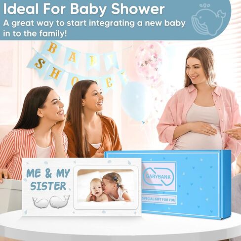 إطار صورة أنا وأختي للحوت الفضي، هدية أخت صغيرة أو كبيرة أو أخ للأخوة الأكبر سنًا، هدايا معمودية جديدة لحفل استقبال المولود الجديد، هدية فضية للأطفال in Kuwait