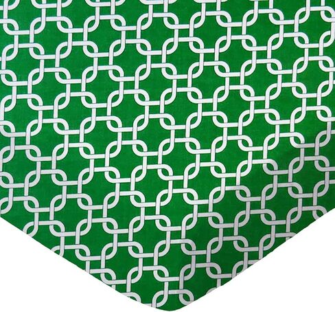 SheetWorld 100% Cotton Percale Extra Deep Fitted Portable Mini Crib Sheet 24 x 38 x 5.5, Green Links, Made in USA in Saudi Arabia