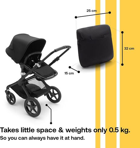 Bugaboo Footmuff - All-Season Stroller Accessory Weatherproof Climate Control Removable and Reflective - Midnight Black in Saudi Arabia