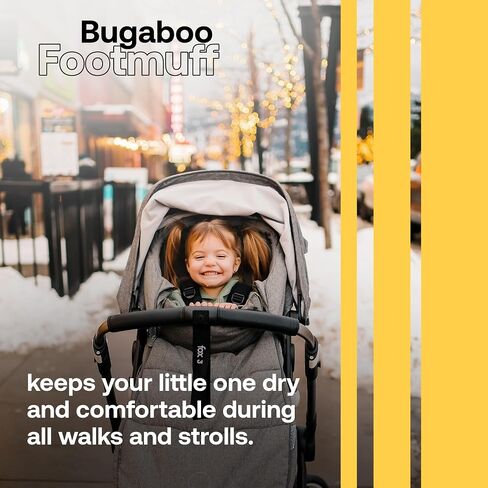 Bugaboo Footmuff - All-Season Stroller Accessory Weatherproof Climate Control Removable and Reflective - Midnight Black in Saudi Arabia