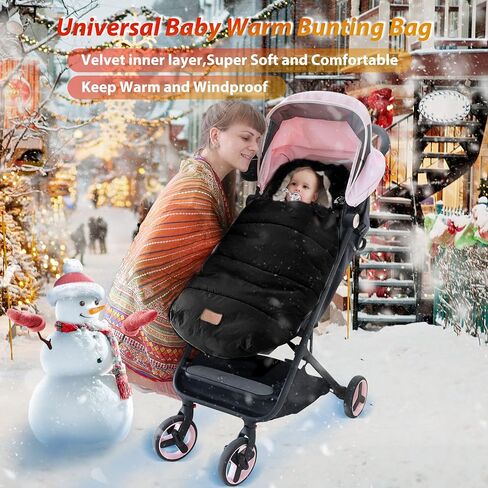 LAT Baby Warm Bunting Bag Universal,Stroller Sleeping Bag Cold Weather,Waterproof Toddler Footmuff in Kuwait
