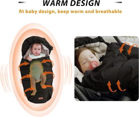 LAT Baby Warm Bunting Bag Universal,Stroller Sleeping Bag Cold Weather,Waterproof Toddler Footmuff in Kuwait