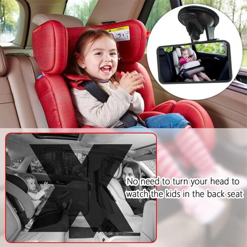 Car Mirror Baby Rear Facing Seat,HD 4.5" 360°Rotatable&Vacuum Suction Cup Mount Baby Car Mirror for Windshield,Dashboard,Ideal Preferred Rear View Mirror for Parents in Kuwait