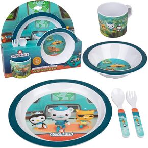 Octonauts 5 Pc Mealtime Feeding Set for Kids and Toddlers - Includes Plate, Bowl, Cup, Fork and Spoon Utensil Flatware - Durable, Dishwasher Safe, BPA Free in Kuwait