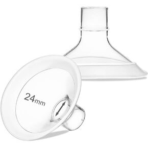 PumpMom 24mm Flange Breast Shields Medium Breast Pump Flanges for Medela，Replace Flange Compatible with Medela Breast Pumps Personalfit Connector, 2pcs(Not Original Medela Pump Parts) in Kuwait