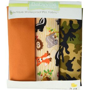 Dritz Babyville 21 by 24-Inch PUL Waterproof Diaper Fabric Cuts, Forest Friends/Camouflage, 3-Pack in Kuwait