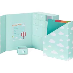 صندوق تذكارات الأطفال من نافاريس - صندوق ذاكرة الطفل للتذكارات - تخزين مع 9 حجرات أدراج للصبي أو الفتاة 13 بوصة × 10 بوصة × 7.1 بوصة - بالونات الهواء الساخن in Kuwait