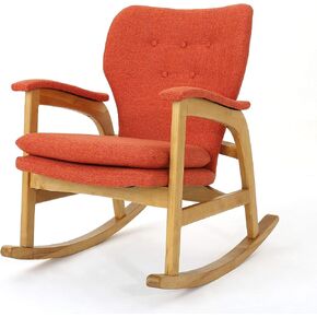 كريستوفر نايت هوم برانت كرسي هزاز من القماش لمنتصف القرن، أزرق فاتح / جوز فاتح in Kuwait