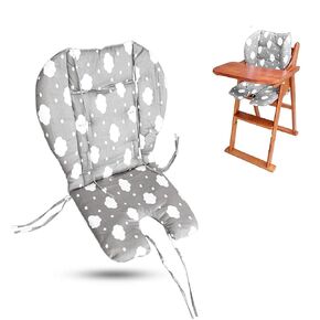 High Chair Cushion, Large Thickening Baby High Chair Seat Cushion Liner Mat Pad Cover Breathable Suitable for All Kinds of Baby Dining Chairs (Fashion Gray Clouds) in Saudi Arabia