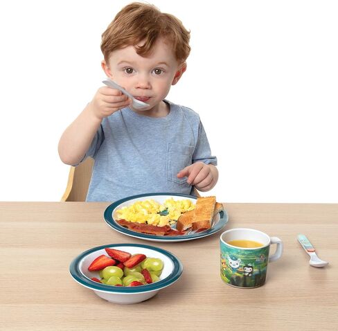 Octonauts 5 Pc Mealtime Feeding Set for Kids and Toddlers - Includes Plate, Bowl, Cup, Fork and Spoon Utensil Flatware - Durable, Dishwasher Safe, BPA Free in Kuwait