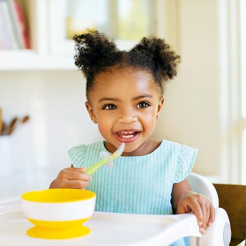 Munchkin® Silicone Scoop™ Trainer Spoons with Choke Guard for Baby Led Weaning, 4 Count, Pink/Purple in Saudi Arabia