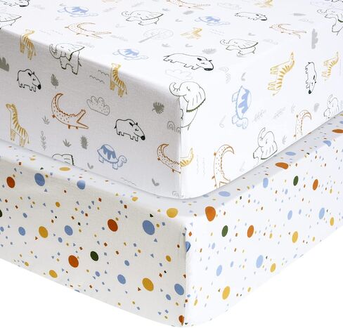 PHF 100% Cotton Bassinet Sheets 2 Pack, Soft Breathable Comfortable Cradle for Baby Boys Girls, Premium Fits Various Mattress Pad, Woodland Animals in Saudi Arabia
