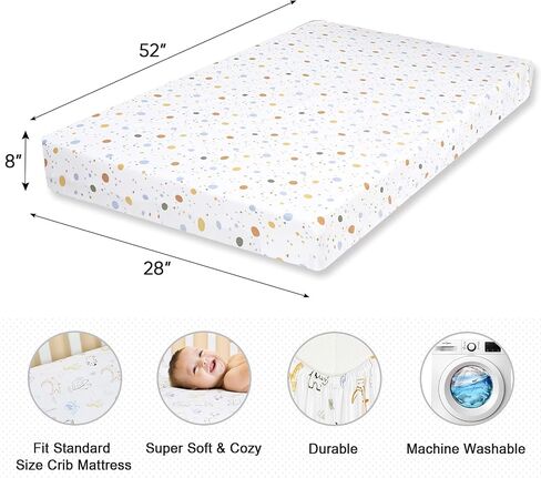 PHF 100% Cotton Bassinet Sheets 2 Pack, Soft Breathable Comfortable Cradle for Baby Boys Girls, Premium Fits Various Mattress Pad, Woodland Animals in Saudi Arabia