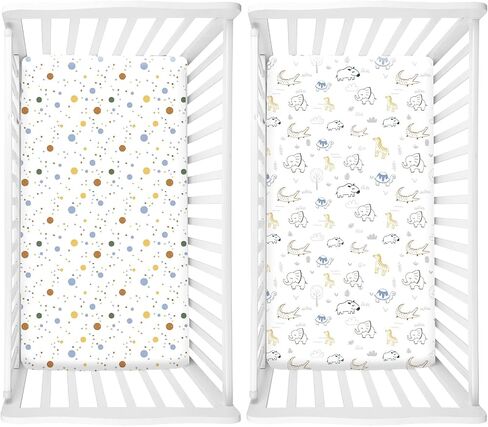 PHF 100% Cotton Bassinet Sheets 2 Pack, Soft Breathable Comfortable Cradle for Baby Boys Girls, Premium Fits Various Mattress Pad, Woodland Animals in Saudi Arabia