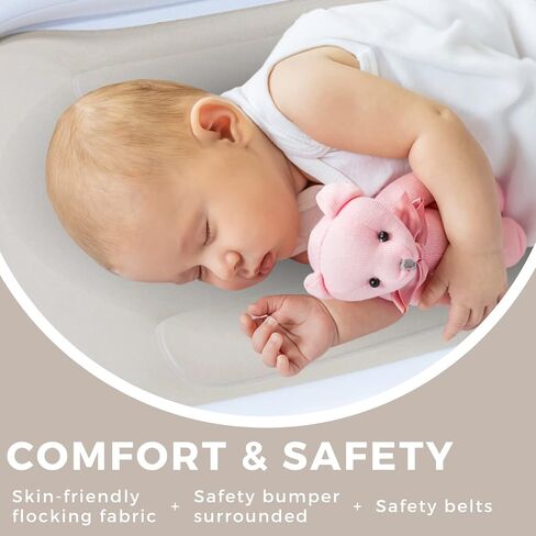 سرير سفر للأطفال الصغار قابل للنفخ من إيريكس، سرير محمول للرضع/الأطفال الصغار ومسند للقدمين وموسع مقعد الطائرة للأطفال مناسب للمقاعد الاقتصادية والقطار والسيارة (أبيض) in Kuwait