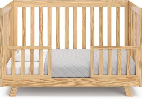 Storkcraft Beckett 3-in-1 Convertible Crib (Natural with White Slats) – Converts from Baby Crib to Toddler Bed and Daybed, Fits Standard Full-Size Crib Mattress, Adjustable Mattress Support Base in Kuwait
