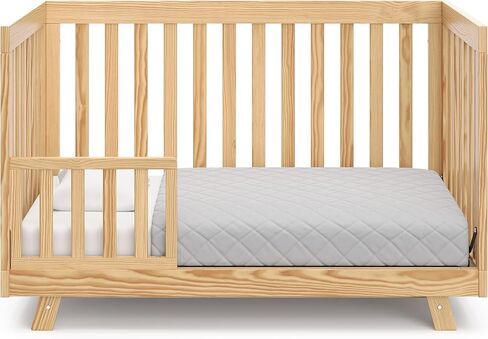Storkcraft Beckett 3-in-1 Convertible Crib (Natural with White Slats) – Converts from Baby Crib to Toddler Bed and Daybed, Fits Standard Full-Size Crib Mattress, Adjustable Mattress Support Base in Kuwait