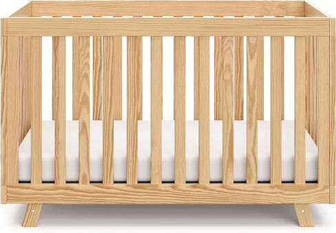 Storkcraft Beckett 3-in-1 Convertible Crib (Natural with White Slats) – Converts from Baby Crib to Toddler Bed and Daybed, Fits Standard Full-Size Crib Mattress, Adjustable Mattress Support Base in Kuwait
