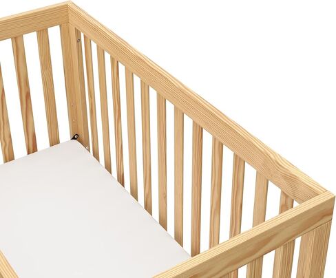 Storkcraft Beckett 3-in-1 Convertible Crib (Natural with White Slats) – Converts from Baby Crib to Toddler Bed and Daybed, Fits Standard Full-Size Crib Mattress, Adjustable Mattress Support Base in Kuwait