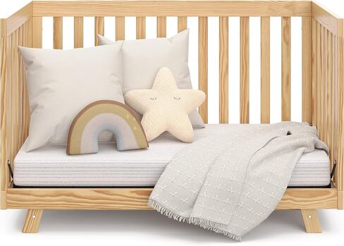 Storkcraft Beckett 3-in-1 Convertible Crib (Natural with White Slats) – Converts from Baby Crib to Toddler Bed and Daybed, Fits Standard Full-Size Crib Mattress, Adjustable Mattress Support Base in Kuwait