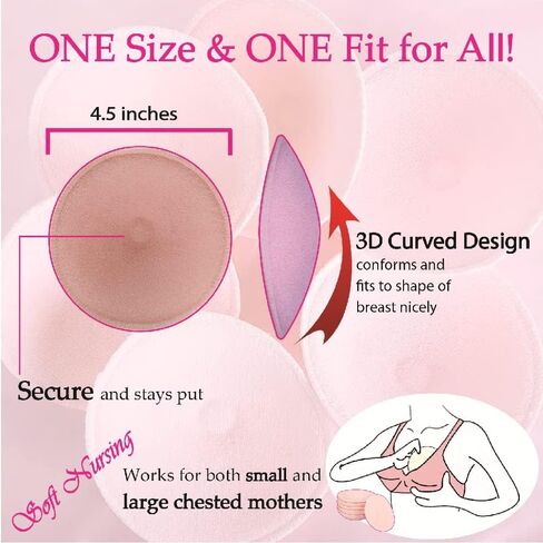 وسائد رضاعة عضوية قابلة للغسل، وسائد للأمهات المرضعات، قابلة لإعادة الاستخدام، وسادة الأم للرضاعة الطبيعية عالية الامتصاص، حماية ضد التسرب، مستلزمات الرضاعة in Kuwait