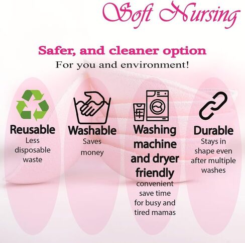 وسائد رضاعة عضوية قابلة للغسل، وسائد للأمهات المرضعات، قابلة لإعادة الاستخدام، وسادة الأم للرضاعة الطبيعية عالية الامتصاص، حماية ضد التسرب، مستلزمات الرضاعة in Kuwait