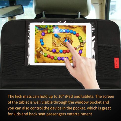 Kaiphy Car Backseat Organizer - Car Seat Protector - 2 Pack - Premium Quality Car Kick Mats Car Seat Organizer with 10" Tablet Holder - Extra Large Pocket-ECO Friendly Waterproof material- Sturdy Top in Saudi Arabia