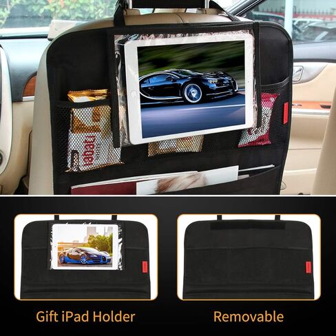 Kaiphy Car Backseat Organizer - Car Seat Protector - 2 Pack - Premium Quality Car Kick Mats Car Seat Organizer with 10" Tablet Holder - Extra Large Pocket-ECO Friendly Waterproof material- Sturdy Top in Saudi Arabia