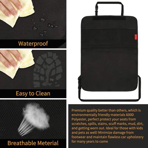 Kaiphy Car Backseat Organizer - Car Seat Protector - 2 Pack - Premium Quality Car Kick Mats Car Seat Organizer with 10" Tablet Holder - Extra Large Pocket-ECO Friendly Waterproof material- Sturdy Top in Saudi Arabia