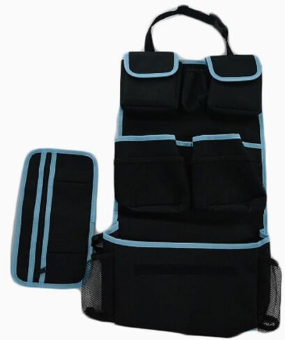 Back Seat Car Organizer - Kids Storage Compartment - Holds Tablets - Ipads - Cups - Bottles -Toys - Stuffed Animals - Snacks - Detachable - Adjustable - Removable Documents Wallet in Kuwait